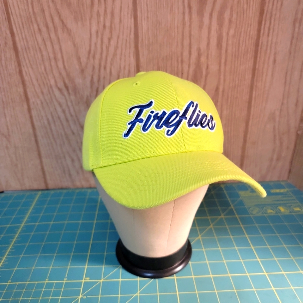 COPY - Neon Yellow/green MinLB Columbia Fireflies Embroidered Baseball Snapback…
